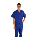 Leikkauspusero taitoskauluksella, sininen