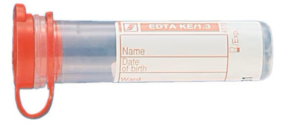 EDTA-näyteputki 1,3 ml, tasapohjainen