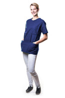 Leikkauspusero, U-kauluksella, sininen